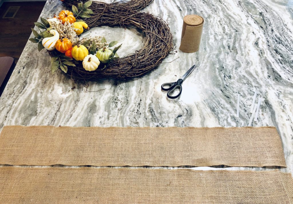 Burlap fall wreath