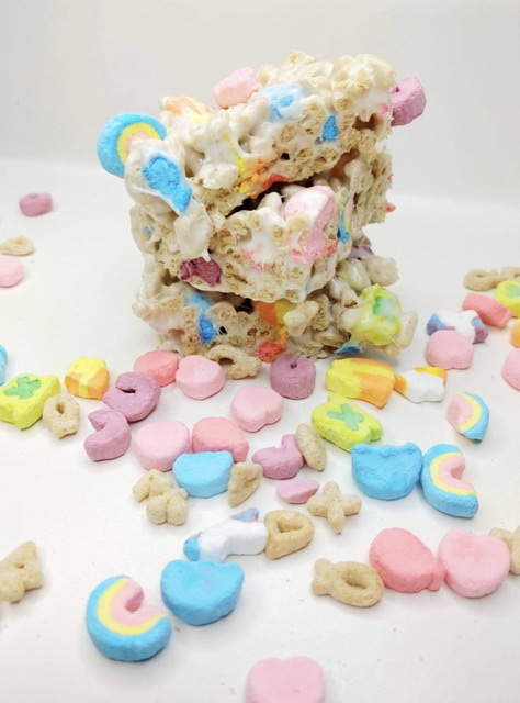 Lucky charm rice crispy treats