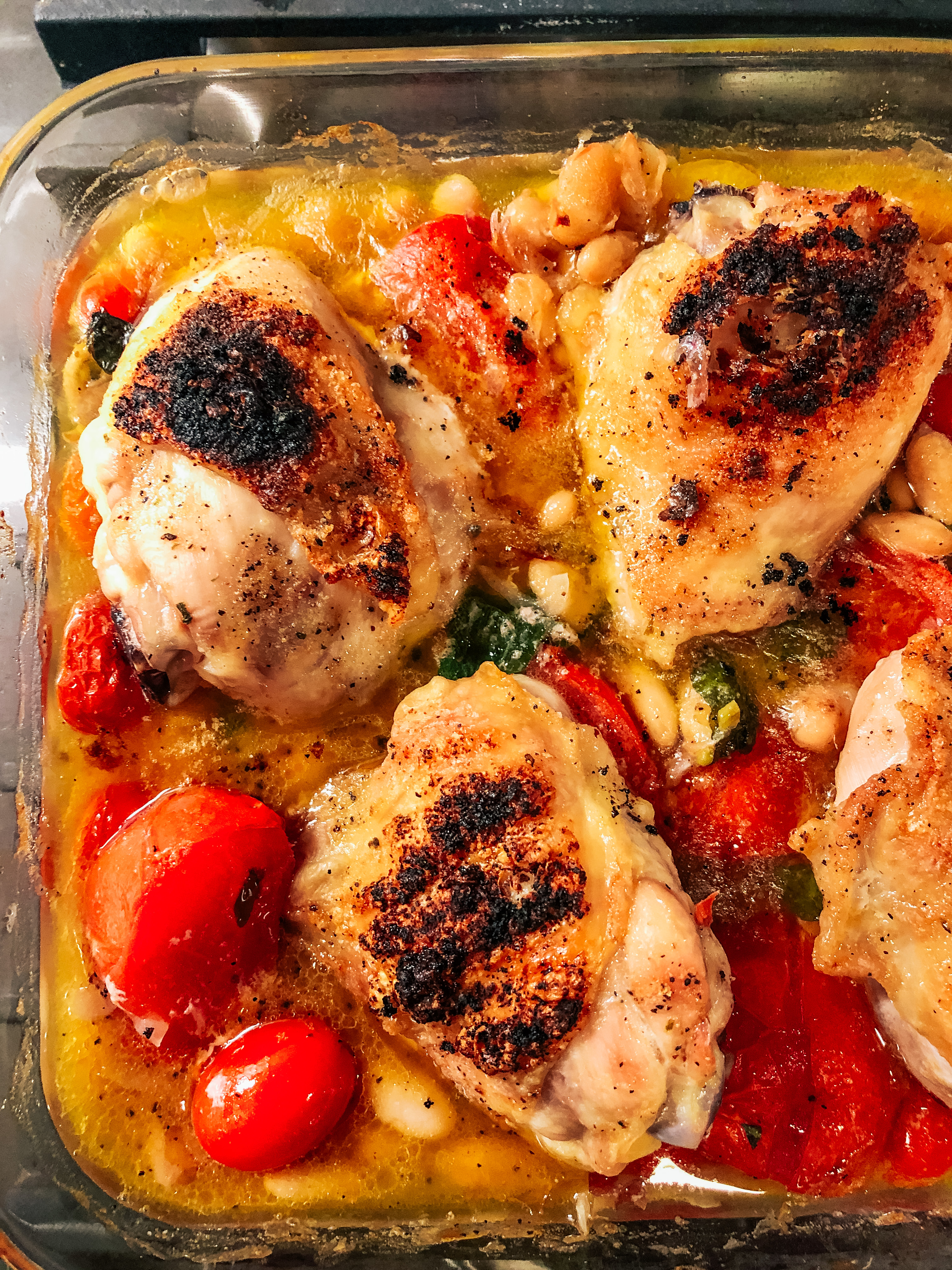 Crisp Chicken and Sweet TOmatoes and Basil