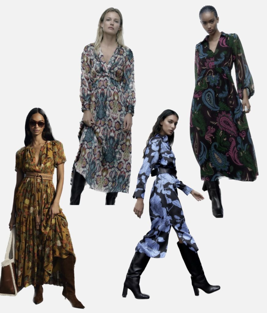 moody floral fall dress trends