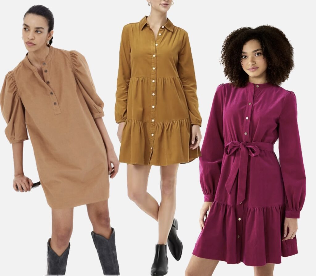 corduroy chic fall dress trends